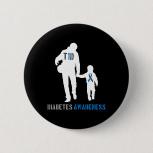 T1d Dad Type 1 en zoon diabetische diabetes bewust Ronde Button 5,7 Cm