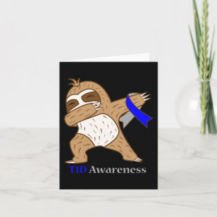 T1D Diabetes Awareness Ribbon Dabbing Sloth Warrio Kaart