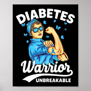 T1d Diabetes Warrior Onbreekbaar Type 1 Diabetes A Poster