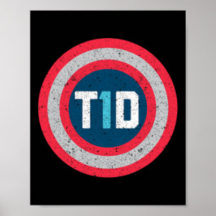 T1d Diabetespatiënt Type 1 Diabetes Bewustzijn Man Poster