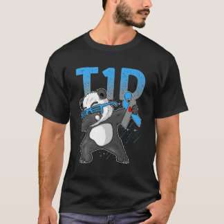 T1D Diabetische Panda Beer Dab Dance Type 1 diabet T-shirt