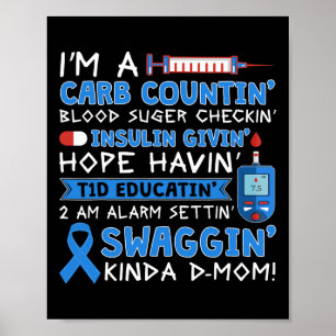 T1D Diabetische type 1 diabetes Mannen Poster