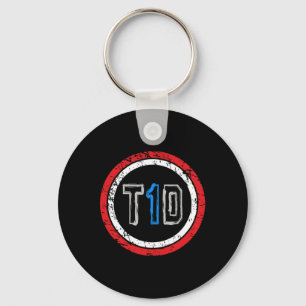T1d Embleem Type 1 Diabetes Bewustzijn  Sleutelhanger