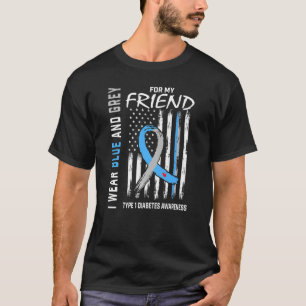 T1d Friend Type 1 Diabetes Awareness American Flag T-shirt