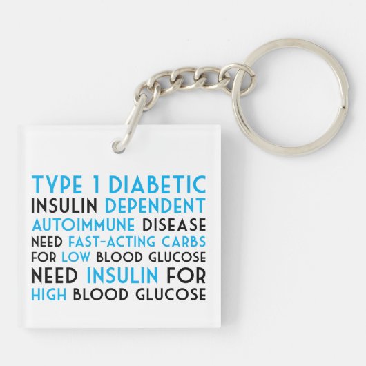 T1d houdt me niet tegen sleutelhanger (Achterkant)