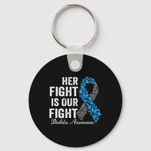 T1D Kleding Haar gevecht is onze strijd Type 1 Dia Sleutelhanger