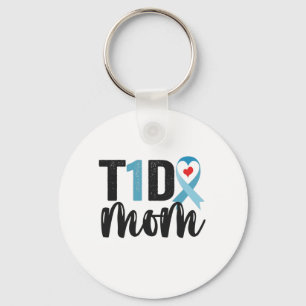 T1D Mam Diabetes Awareness Ribbon Family Gift Sleutelhanger