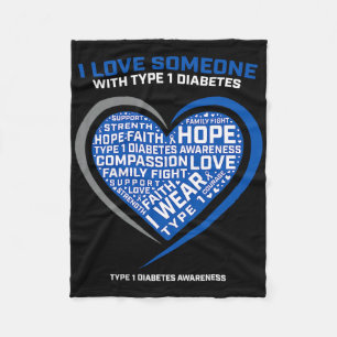 T1d Mannen Vrouwen Jeugd Kinderen Diabetici Type 1 Fleece Deken