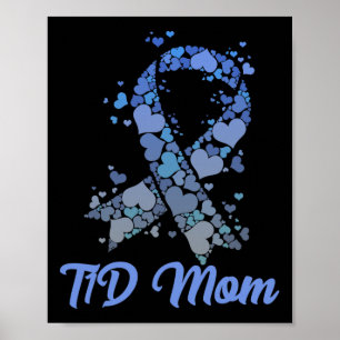 T1d Moeder T-shirt Type 1 Diabetische Ondersteunin Poster