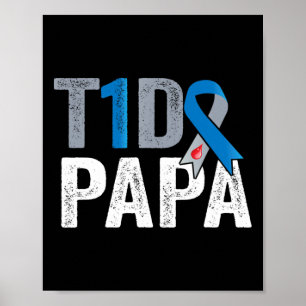 T1D Papa Zijn gevecht is mijn strijd Type 1 Diabet Poster