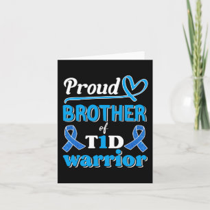 T1d Proud Brother Diabetes Awareness Blue Ribbon Kaart