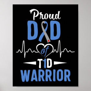 T1d Proud Pap Diabetes Awareness Type 1 Insuline P Poster
