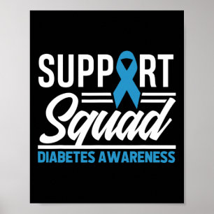 T1D T2D Warrior Support Squad Diabetes Awareness Poster