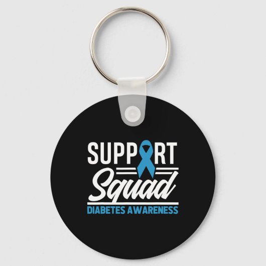 T1D T2D Warrior Support Squad Diabetes Awareness Sleutelhanger (Voorkant)