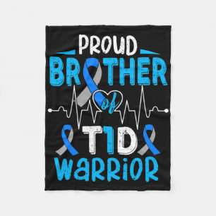 T1d Trots Broer Diabetes Bewustzijn Type 1 Insulin Fleece Deken