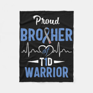 T1d Trots Broer Diabetes Bewustzijn Type 1 Insulin Fleece Deken
