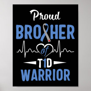 T1d Trots Broer Diabetes Bewustzijn Type 1 Insulin Poster