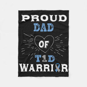 T1d Trots Vader Diabetes Bewustzijn Type 1 Insulin Fleece Deken