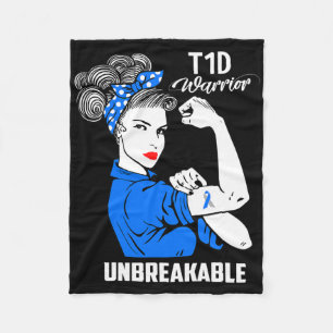 T1d Type 1 Diabetes Bewustzijn Type 1 Diabetes Cad Fleece Deken