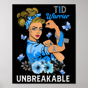 T1d Type 1 Diabetes Krijger Bewustzijn Onbreekbaar Poster