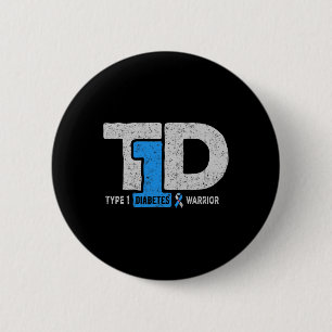 T1d Type 1 Diabetes Warrior Awareness Diabetische Ronde Button 5,7 Cm
