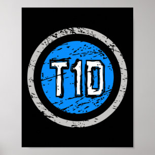T1D Type 1 superheld Emblem Diabetes Poster