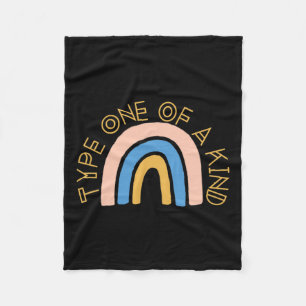 T1D Type Een van een soort diabetes regenboog bewu Fleece Deken