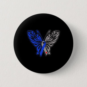 T1d Vlinder Type 1 Diabetes Bewustzijnslint  Ronde Button 5,7 Cm