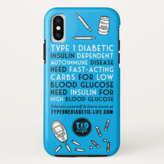 T1d-waarschuwing iPhone XS Hoesje