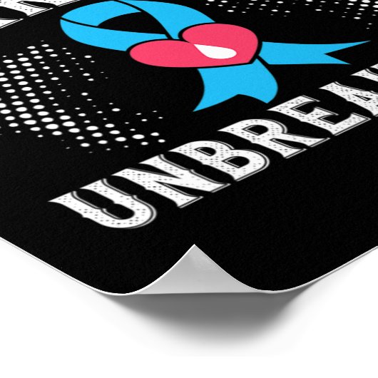 T1D Warrior onbreekbare diabetes Bewustmakingsmaan Poster (Hoek)