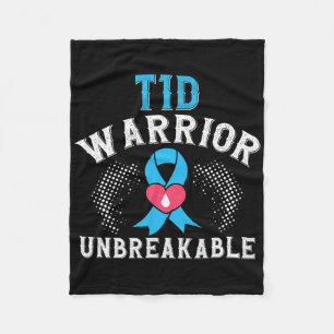 T1d Warrior Onbreekbare Diabetesbewustzijnsmaand B Fleece Deken