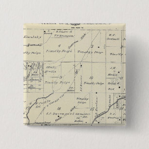 T20S R23E Tulare County Section Map Vierkante Button 5,1 Cm