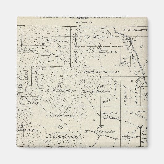 T20S R29E Tulare County Section Map Magneet (Voorkant)
