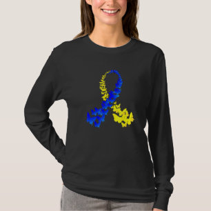 T21 Vlinder Wereld Down Syndroom Dag Vrouwen Kinde T-shirt