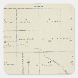 T21S R22E Tulare County Section Map Vierkante Sticker
