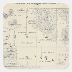 T21S R28E Tulare County Section Map Vierkante Sticker