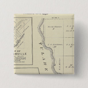 T22S R22E Tulare County Section Map Vierkante Button 5,1 Cm