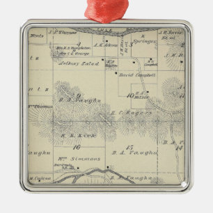 T22S R28E Tulare County Section Map Metalen Ornament