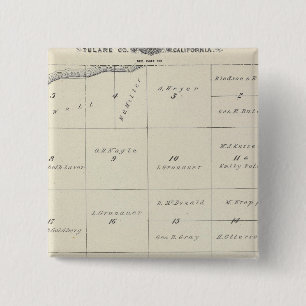T23S R22E Tulare County Section Map Vierkante Button 5,1 Cm