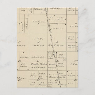 T24S R25E Tulare County Section Map Briefkaart