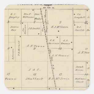 T24S R25E Tulare County Section Map Vierkante Sticker