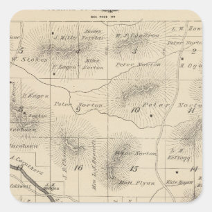 T24S R28E Tulare County Section Map Vierkante Sticker