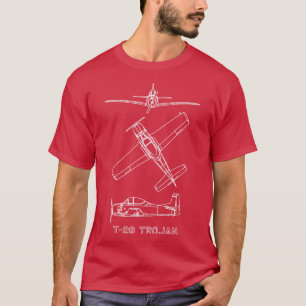 T28 Trojaans Amerikaans Militair Trainervliegtuig T-shirt