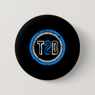T2D blauw embleem Type 2 diabetes Ronde Button 5,7 Cm