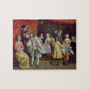 T30878 Elegant Company Dining Beneath a Red Canopy Legpuzzel
