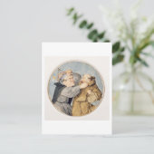 T31130 Two Monks Fighting, 1690 (m/c, inkt, krijt) Briefkaart (Staand voorkant)