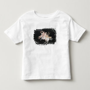 T31466 Een Vrouw Center en bedrijf dat muziek maak Kinder Shirts