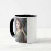 T31601 A-dame met Lyre (paneel) Mok (Voorkant links)