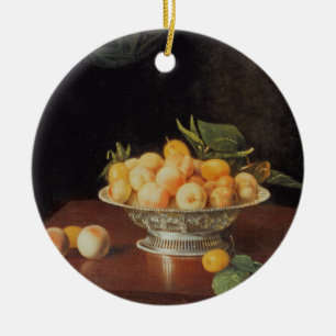 T32176 Stilleven van perziken, c.1700 Keramisch Ornament