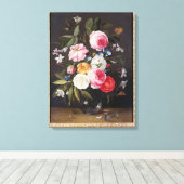 T32512 Stilleven van bloemen in een Vase, 1661 (zi Canvas Afdruk (Insitu (Houten vloer))